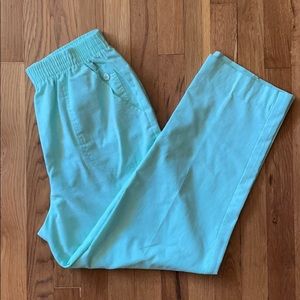 Light Turquoise Elastic Waist Trousers
